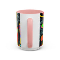 CRAZY2.0  Accent Mug — Colorful Neon Skull Abstract Coffee Cup