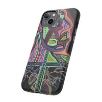 HEART ATTACK Abstract Neon Face Tough Phone Case – Vibrant Art Phone Cover