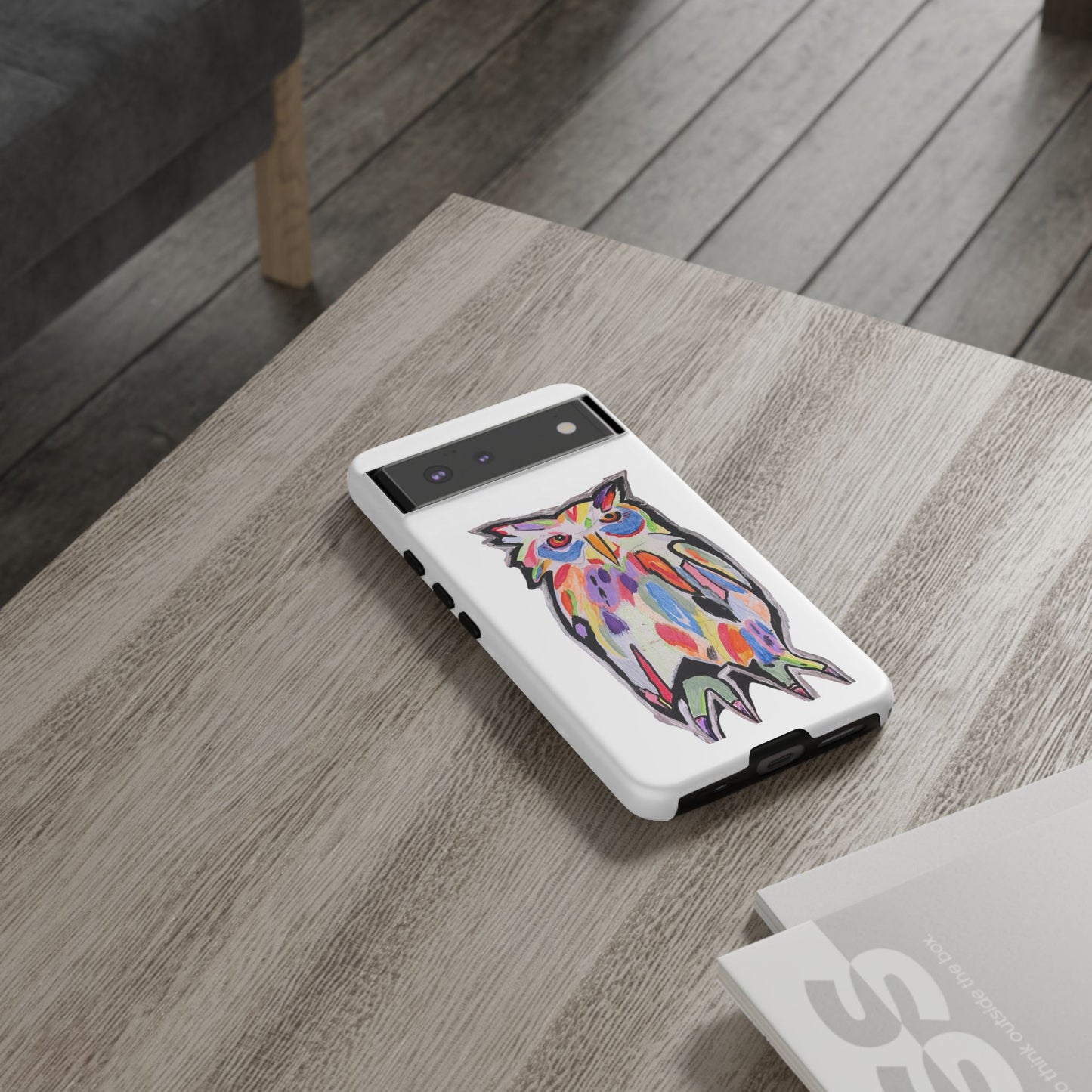 Colorful Owl Phone Case — Artistic Owl Illustration Tough Case