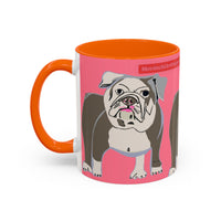 Bulldog Accent Coffee Mug — Cute Pink Dog Lover Mug (11/15oz)
