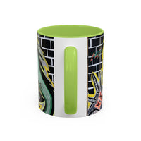 CHUPACABRAS.  Green Monster Art Coffee Mug — Spooky Neon Creature Accent Mug (11/15oz)