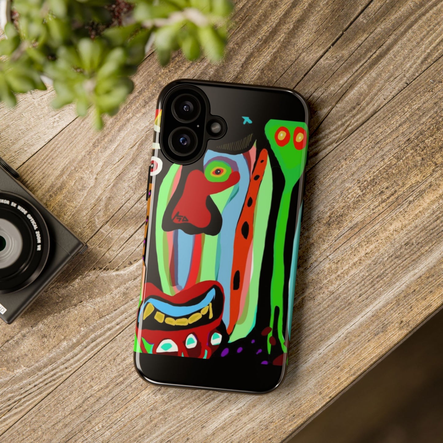 CRAZY.   Tribal Face Phone Case — Colorful Modern Art iPhone Cover