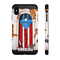 Puerto Rican Flag Phone Case - Rustic Coquí Door Design Tough Case