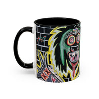 CHUPACABRAS.  Green Monster Art Coffee Mug — Spooky Neon Creature Accent Mug (11/15oz)