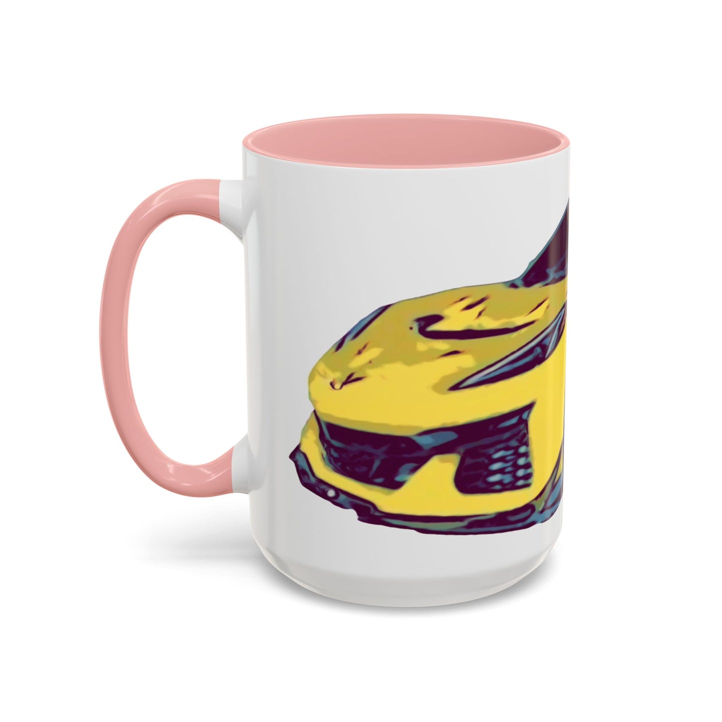 ZR1 Lover Coffee Mug — Yellow Sports Car & Boston Terrier Accent Mug (11/15 oz)