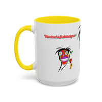 Skullface Accent Coffee Mug — Colorful Day of the Dead Pop Art (11/15oz)