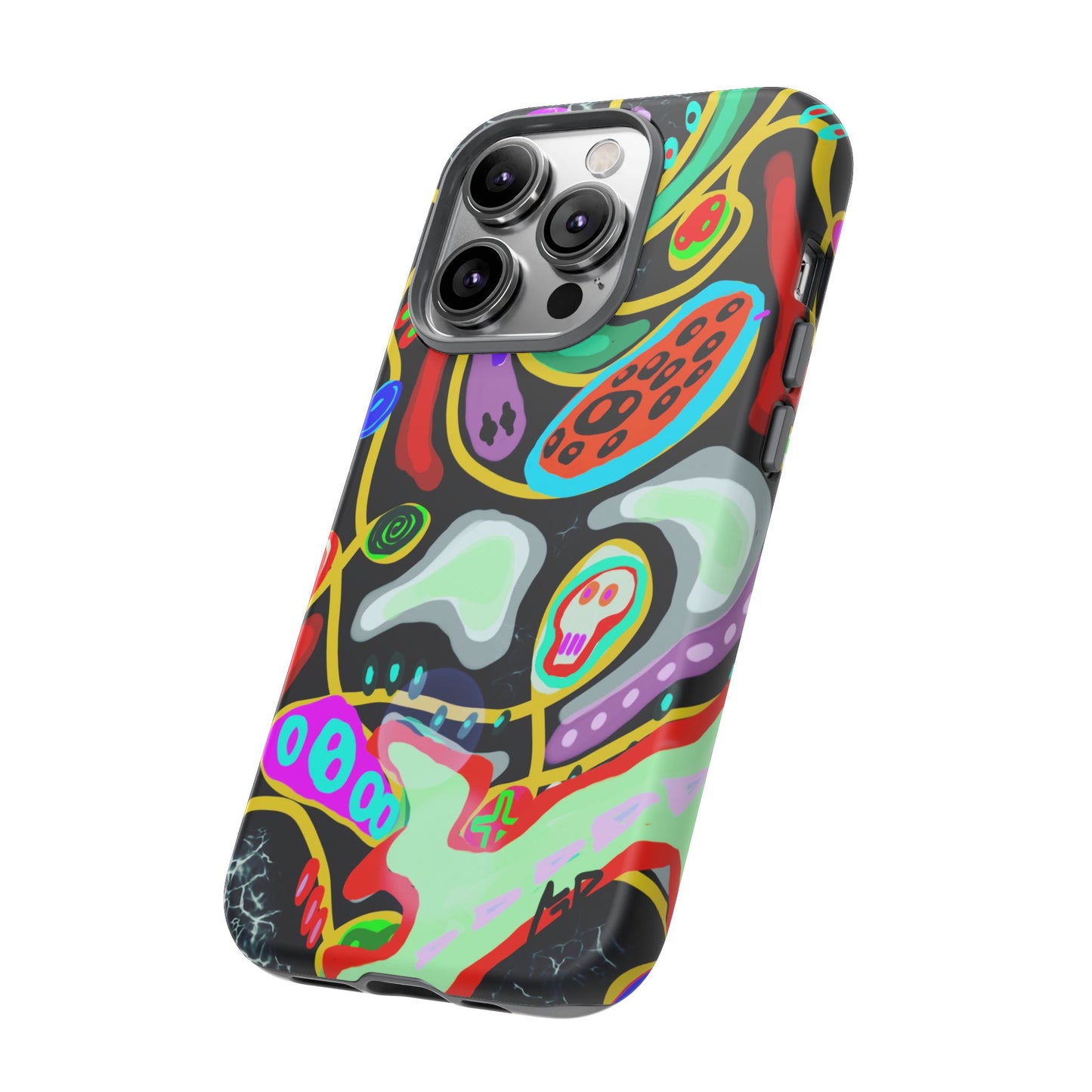 CRAZY4  Abstract Neon Skull Phone Case — Colorful Psychedelic Protective Cover