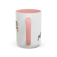 Colorful Tribal Mask Coffee Mug — Vibrant Skull Art Accent Mug (11/15oz)
