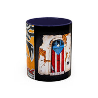 Puerto Rico Flag Coffee Mug — Rustic Street Art Accent Mug (11/15 oz)