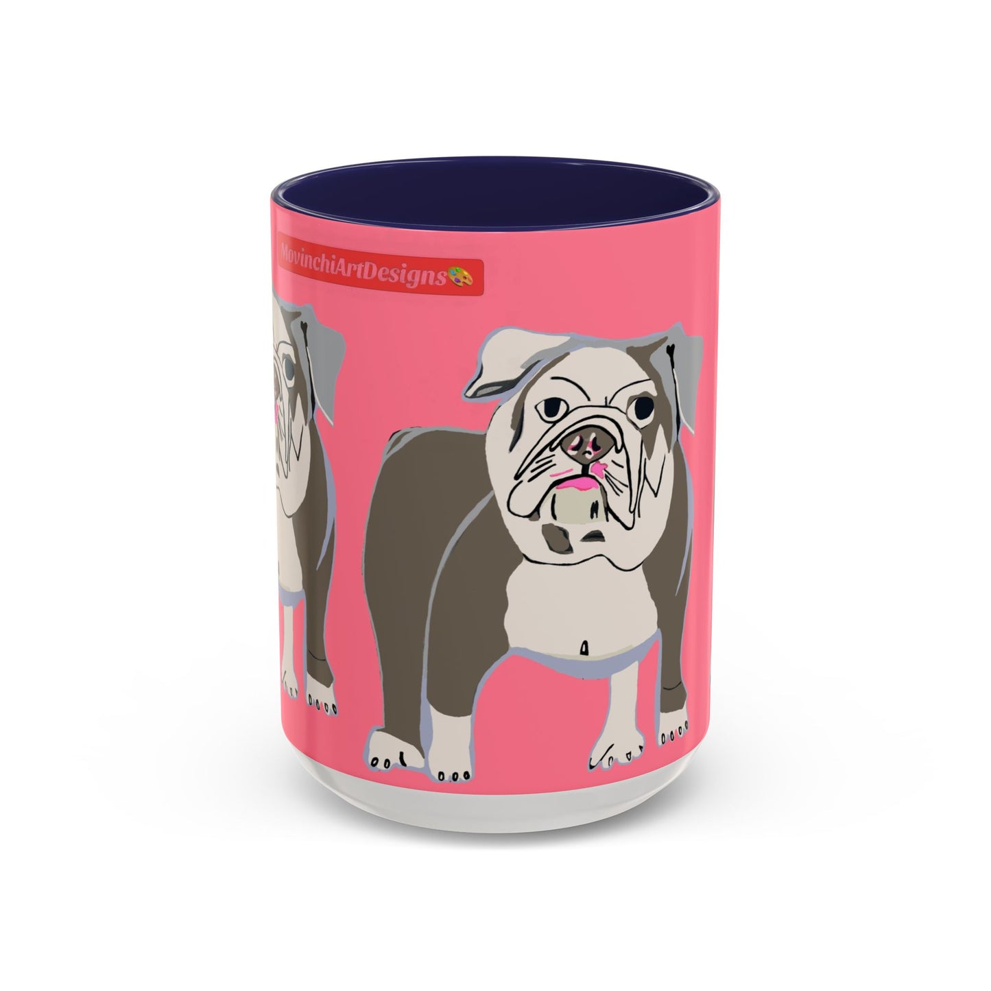 Bulldog Accent Coffee Mug — Cute Pink Dog Lover Mug (11/15oz)