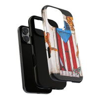 Puerto Rican Flag Phone Case - Rustic Coquí Door Design Tough Case