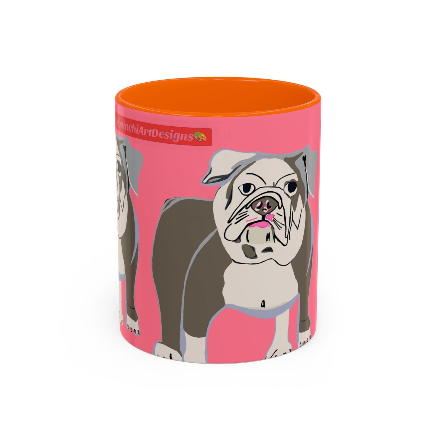 Bulldog Accent Coffee Mug — Cute Pink Dog Lover Mug (11/15oz)