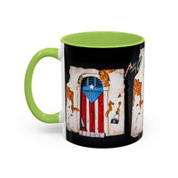 Puerto Rico Flag Door Accent Coffee Mug — Vintage Rustic Boricua Pride (11/15oz)