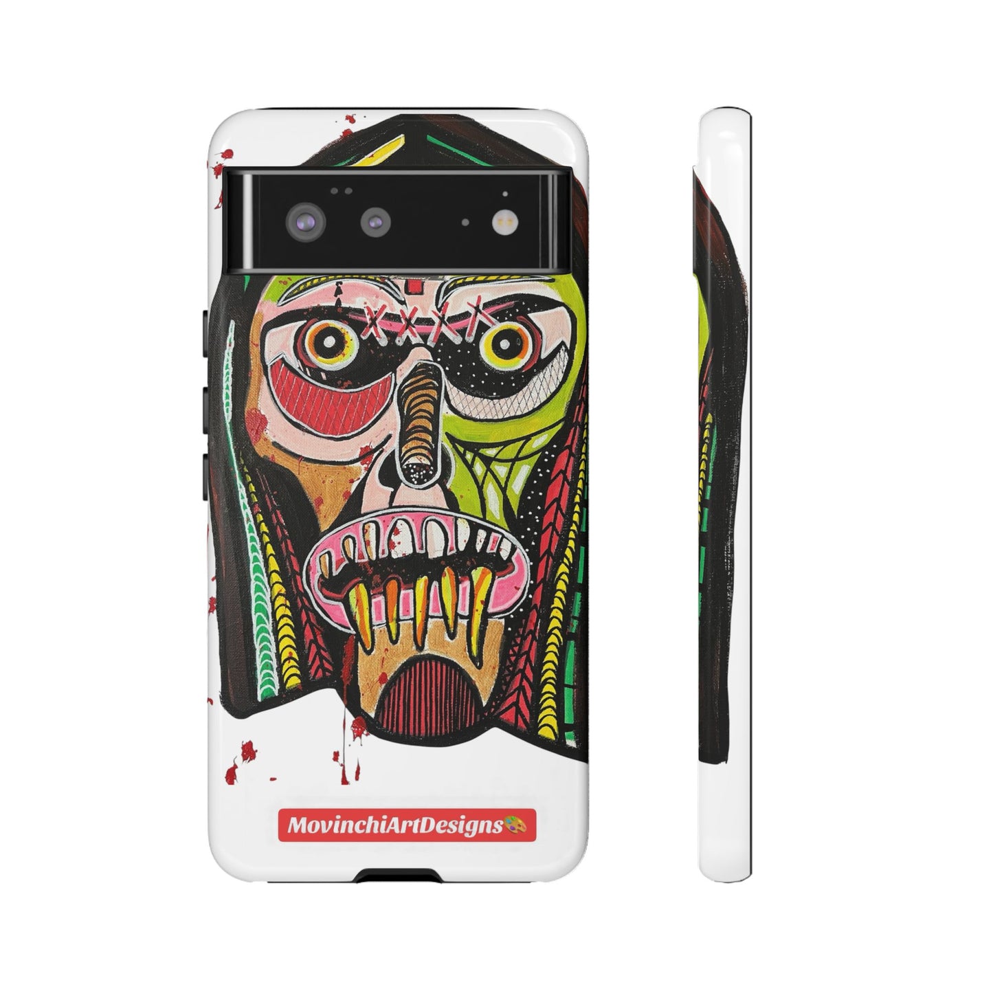KUNTA.  Abstract Tribal Skull Phone Case — Colorful Street Art Protective Cover
