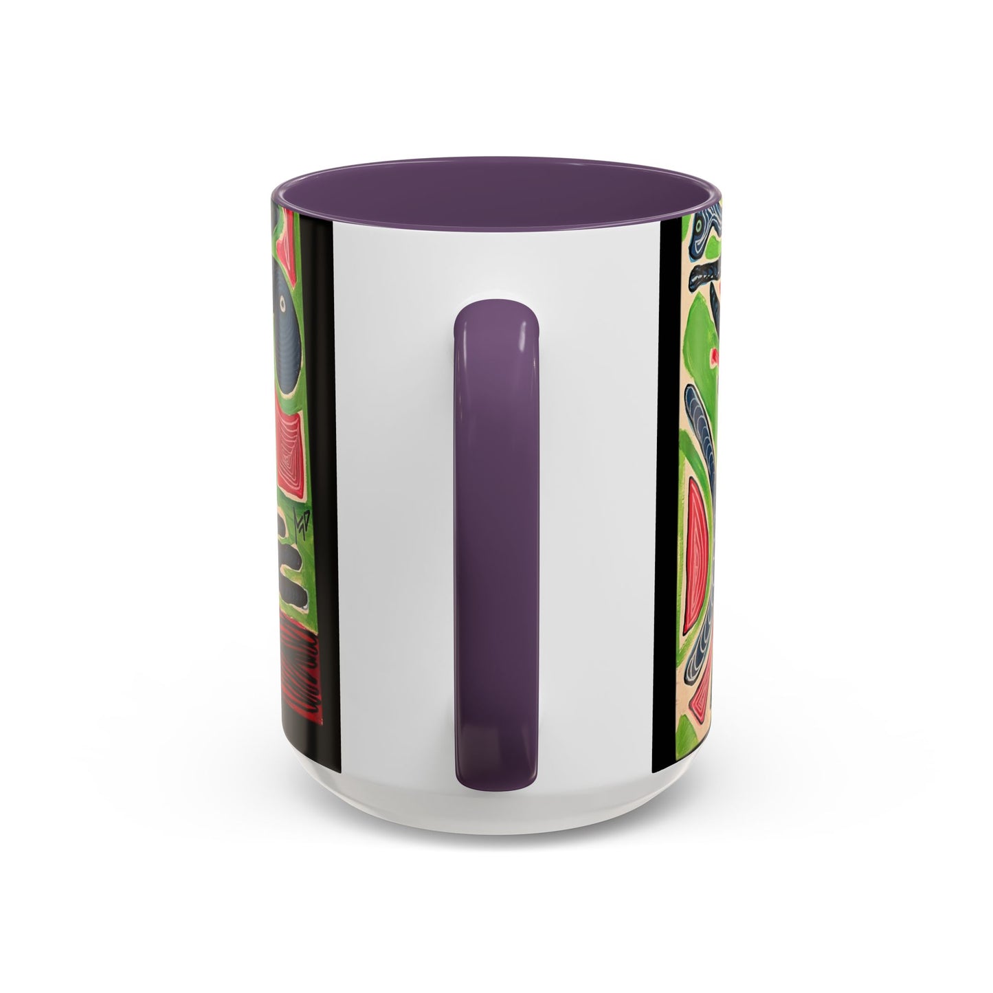 AFTER LIFE.  Abstract Tribal Art Coffee Mug — Colorful Surreal Accent Mug