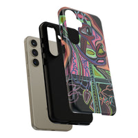 HEART ATTACK Abstract Neon Face Tough Phone Case – Vibrant Art Phone Cover