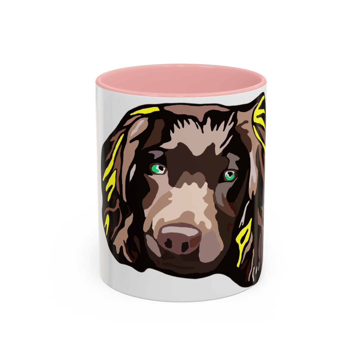 MR COCKER Dog Portrait Accent Coffee Mug — Brown Spaniel Art Mug (11/15oz)