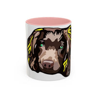 MR COCKER Dog Portrait Accent Coffee Mug — Brown Spaniel Art Mug (11/15oz)