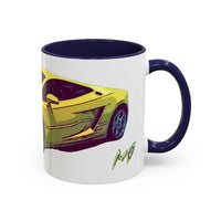GALLARDO.  Sports Car Coffee Mug — Yellow Supercar Accent Mug (11/15oz)