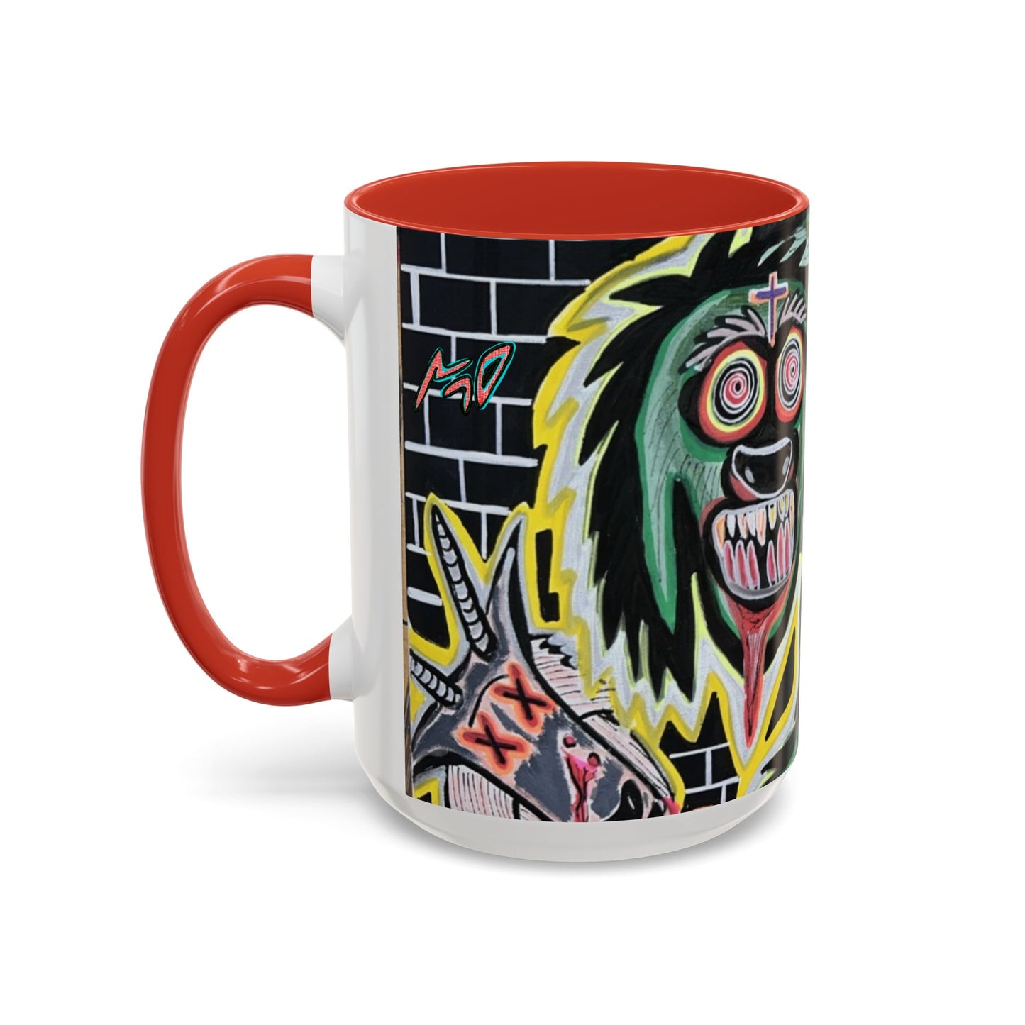 CHUPACABRAS.  Green Monster Art Coffee Mug — Spooky Neon Creature Accent Mug (11/15oz)