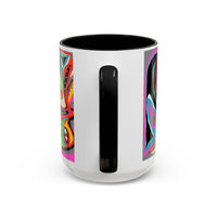 Abstract Neon octopussy Coffee Mug — Colorful Pop Art Accent Mug (11/15oz)