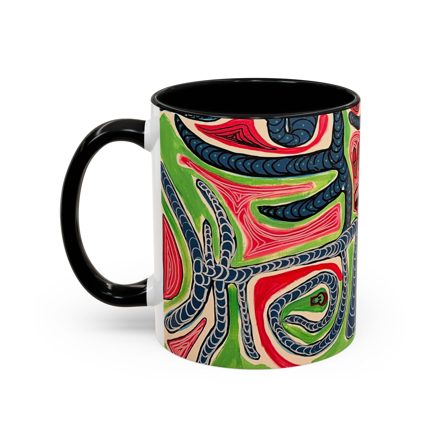AFTER LIFE2.0  Abstract Neon Doodle Coffee Mug — Colorful Surreal Art Accent Mug (11/15oz)