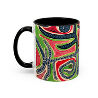 AFTER LIFE2.0  Abstract Neon Doodle Coffee Mug — Colorful Surreal Art Accent Mug (11/15oz)