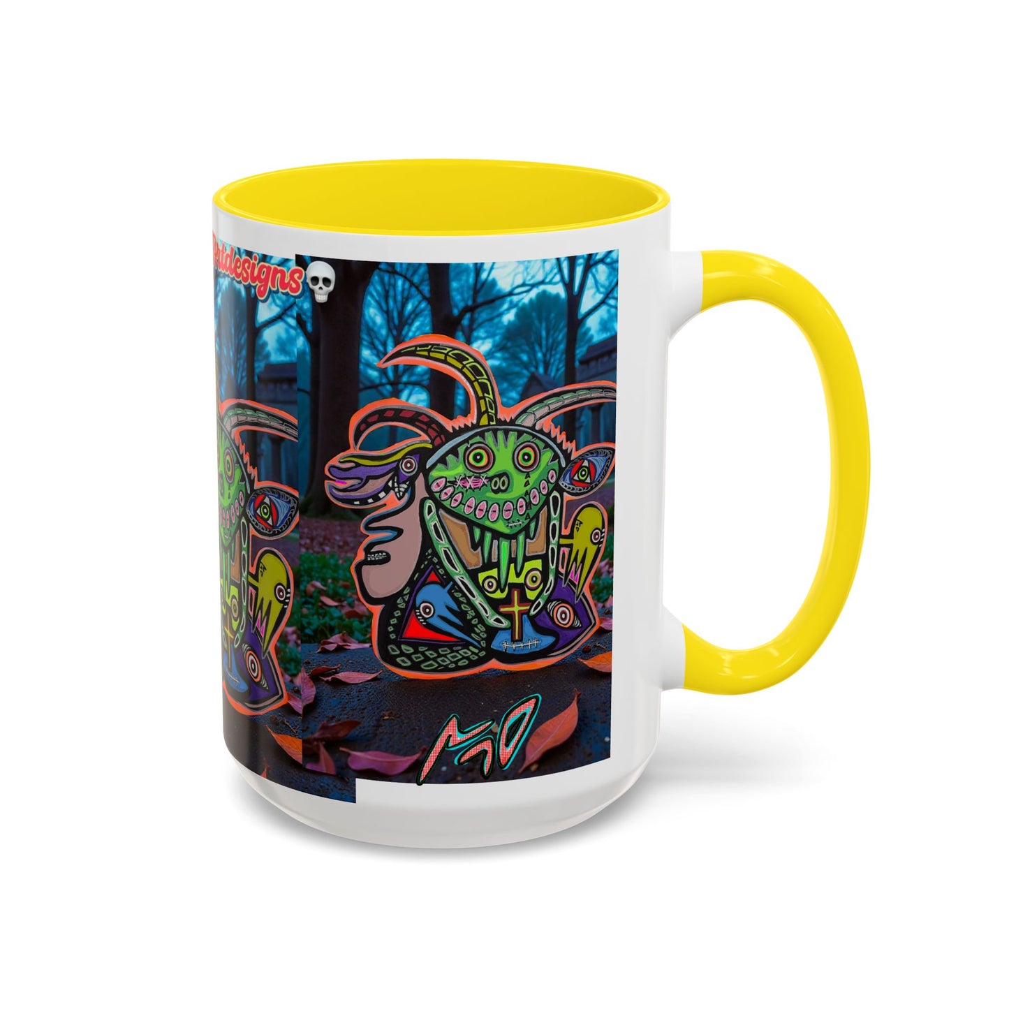 RYDER4.0  Psychedelic Forest Accent Coffee Mug – Colorful Trippy Creature Design (11/15oz)