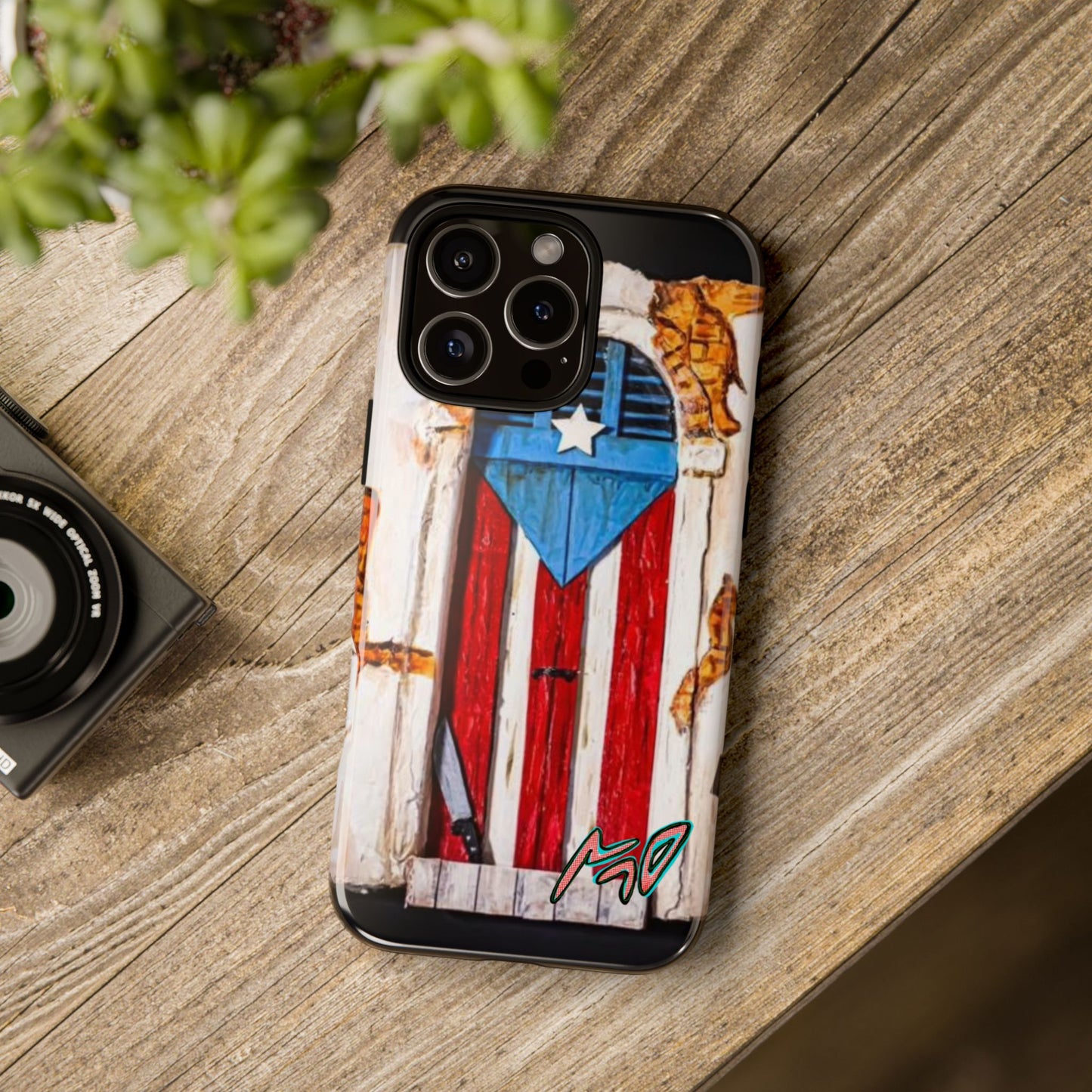 Puerto Rican Flag Phone Case - Rustic Coquí Door Design Tough Case