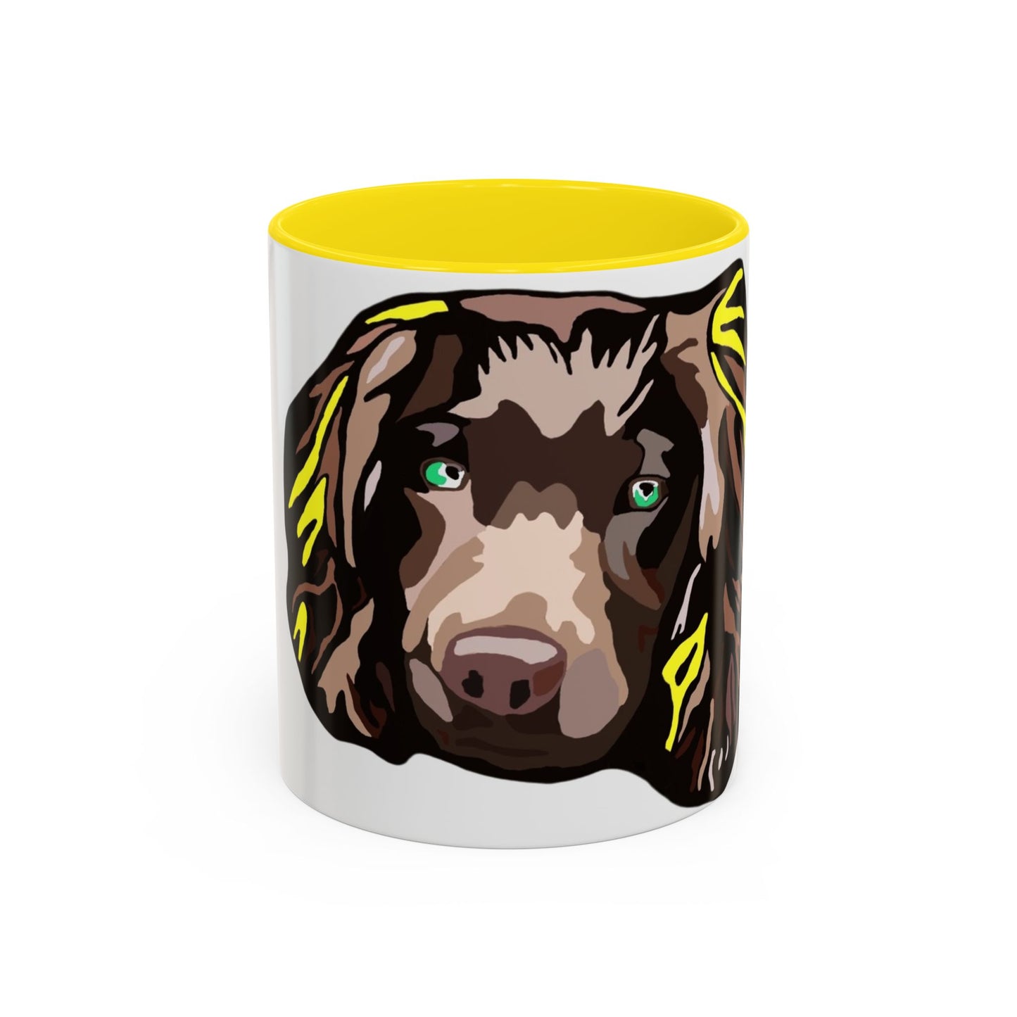 MR COCKER Dog Portrait Accent Coffee Mug — Brown Spaniel Art Mug (11/15oz)
