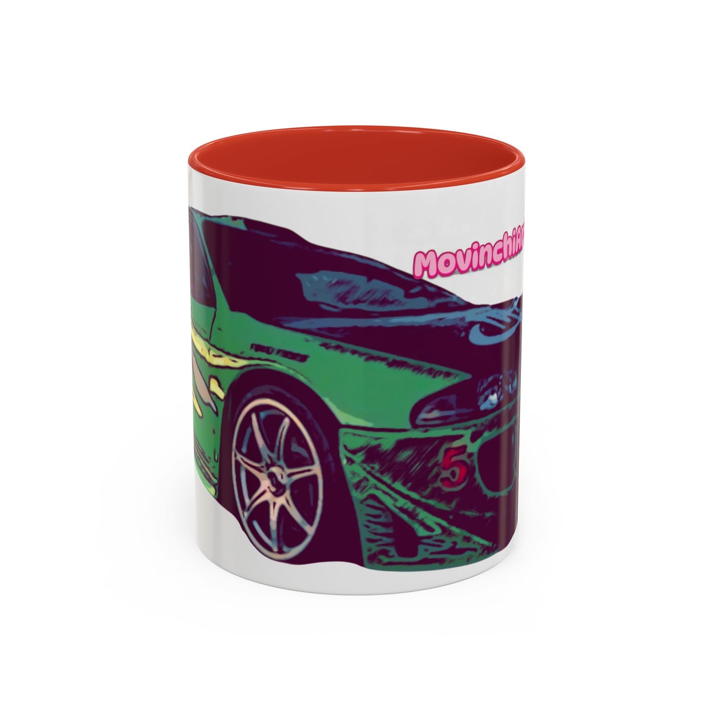 Coffee Mug —ECLIPSE  Neon Sports Car Design with "MovinchiArtDesigns" Logo