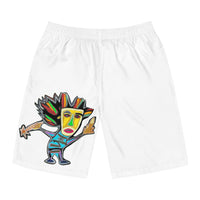 THE REBEL.  Men's Board Shorts — Colorful Tribal Mask Surf Graphic