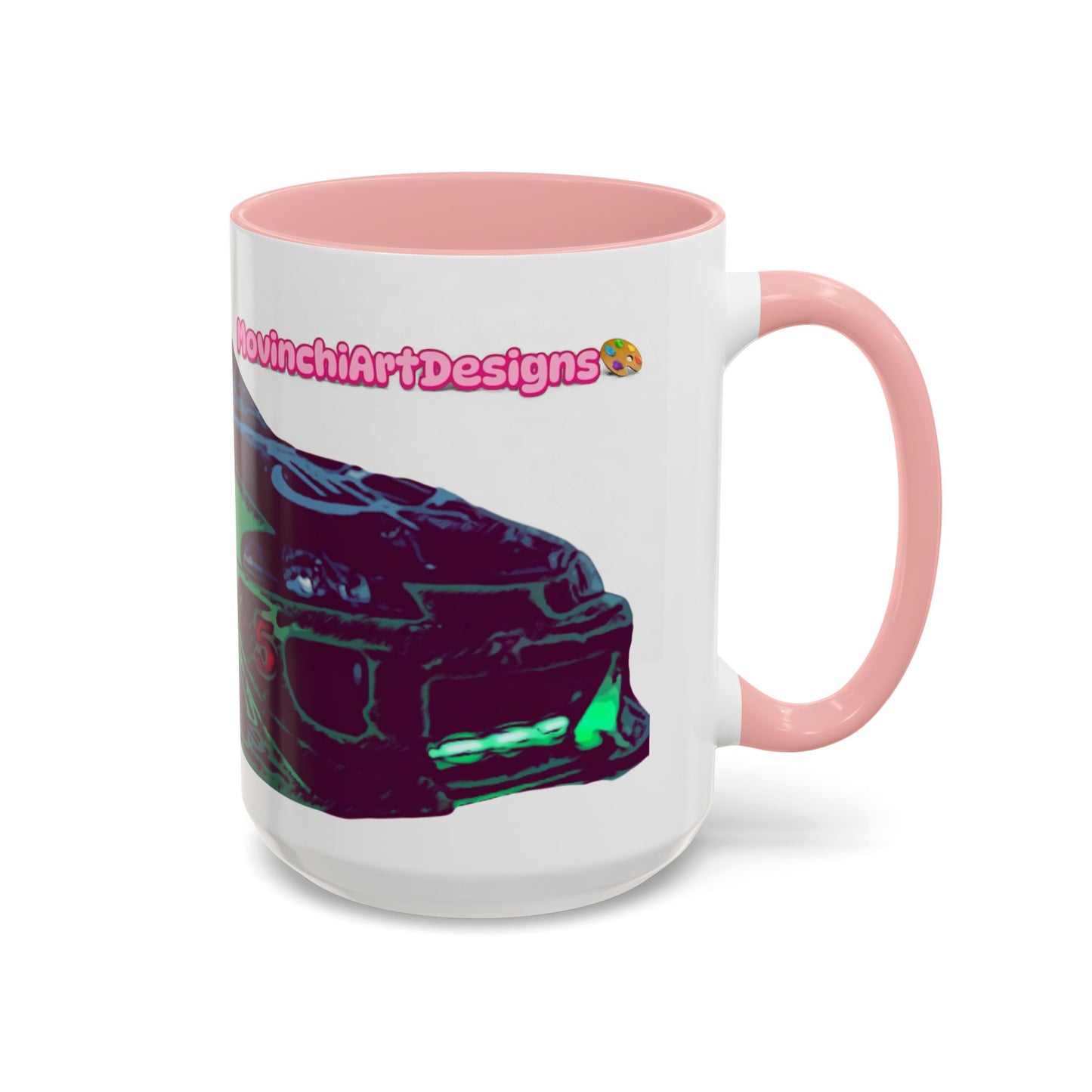 Coffee Mug —ECLIPSE  Neon Sports Car Design with "MovinchiArtDesigns" Logo