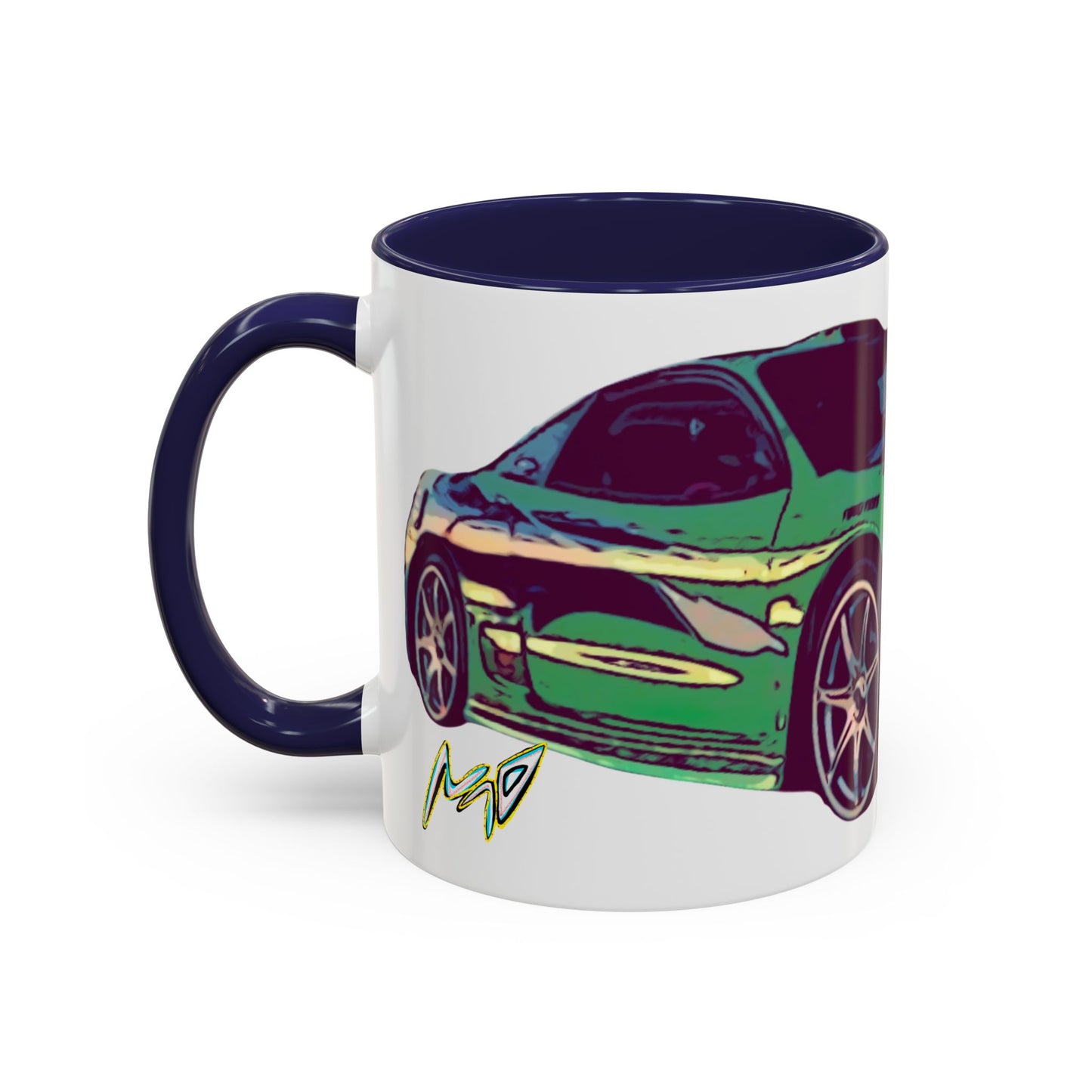Coffee Mug —ECLIPSE  Neon Sports Car Design with "MovinchiArtDesigns" Logo
