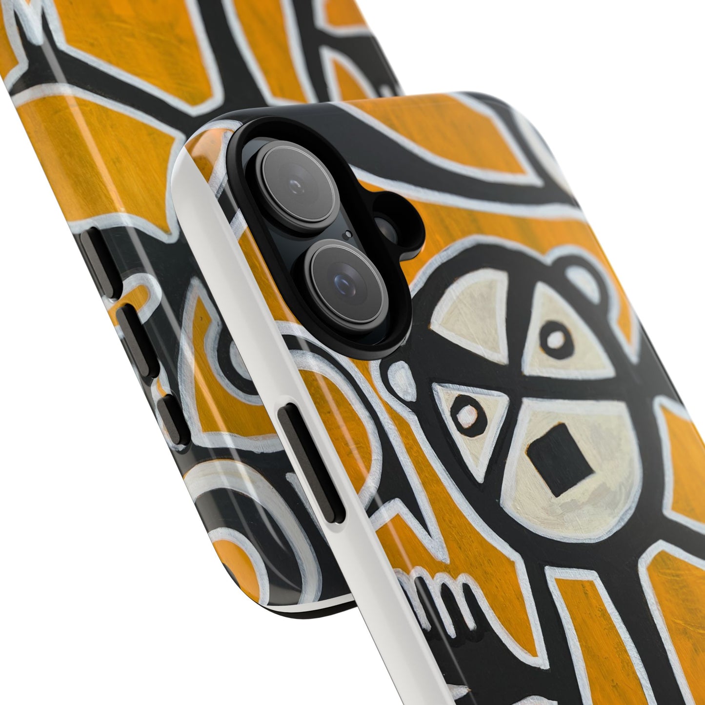 Abstract TAINO  Tribal Art Phone Case – Bold Orange Graphic Protective Cover