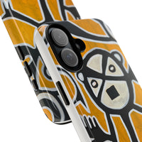 Abstract TAINO  Tribal Art Phone Case – Bold Orange Graphic Protective Cover