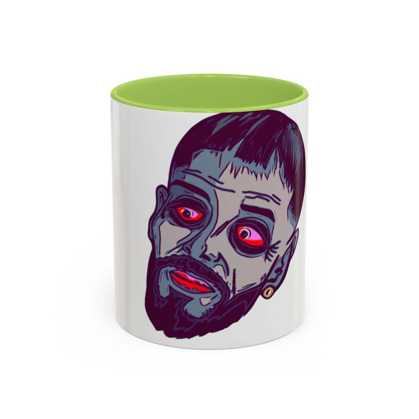 Edgy 3x  Horror Face Accent Coffee Mug (11/15oz) — 'ANAL 3X' Graphic