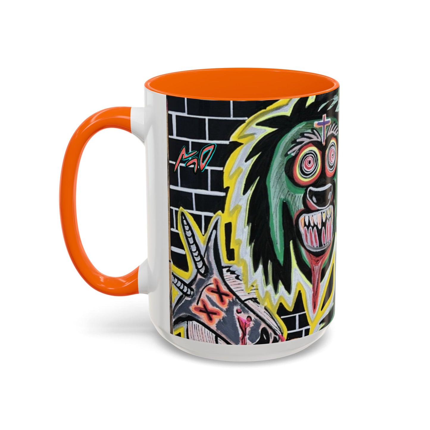 CHUPACABRAS.  Green Monster Art Coffee Mug — Spooky Neon Creature Accent Mug (11/15oz)
