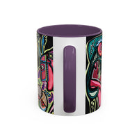 Abstract Neon DEPRESSION2.0   Monster Coffee Mug — Colorful Surreal Art Accent Mug (11/15oz)