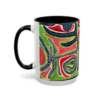 AFTER LIFE2.0  Abstract Neon Doodle Coffee Mug — Colorful Surreal Art Accent Mug (11/15oz)