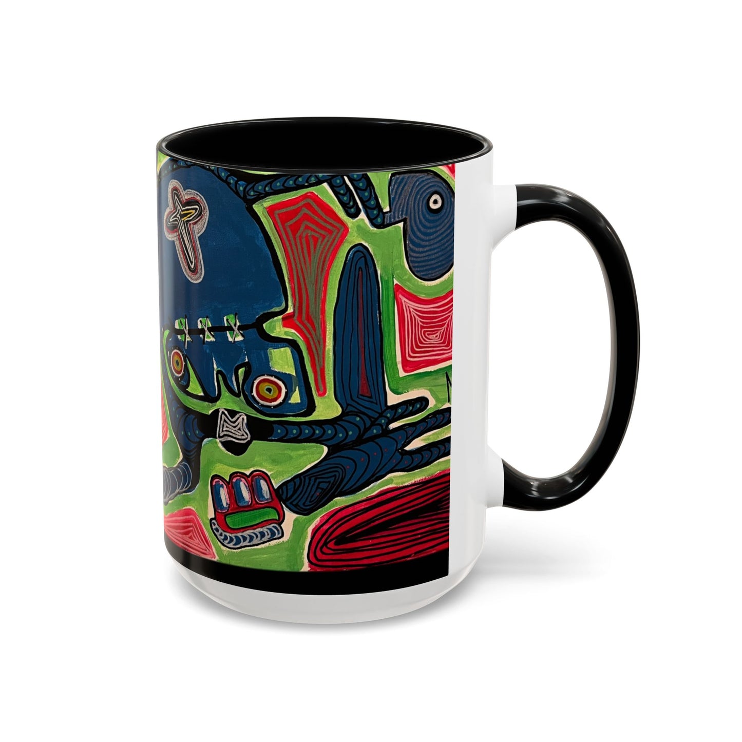 AFTER LIFE2.0  Abstract Neon Doodle Coffee Mug — Colorful Surreal Art Accent Mug (11/15oz)