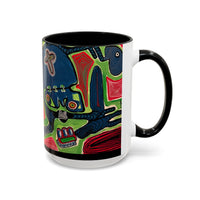 AFTER LIFE2.0  Abstract Neon Doodle Coffee Mug — Colorful Surreal Art Accent Mug (11/15oz)