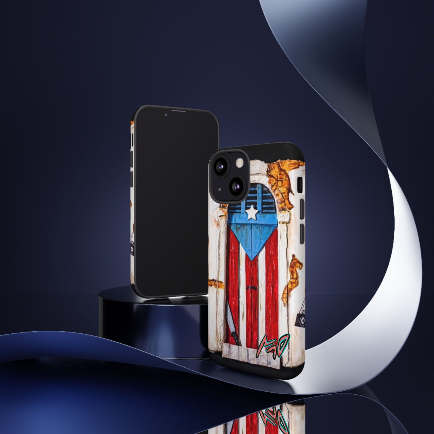 Puerto Rican Flag Phone Case - Rustic Coquí Door Design Tough Case