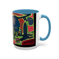 AFTER LIFE.  Abstract Tribal Art Coffee Mug — Colorful Surreal Accent Mug