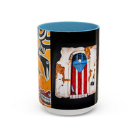 Puerto Rico Flag Coffee Mug — Rustic Street Art Accent Mug (11/15 oz)
