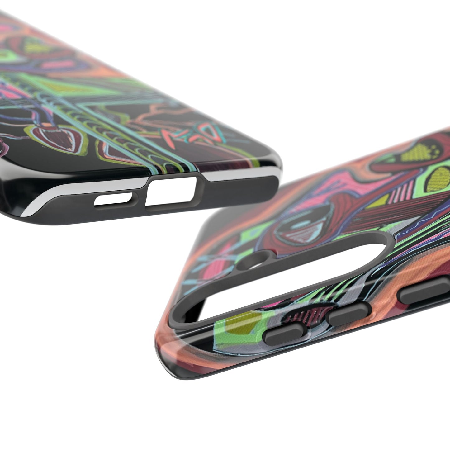 HEART ATTACK Abstract Neon Face Tough Phone Case – Vibrant Art Phone Cover