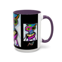 Abstract Alien Art Coffee Mug — Colorful Surreal Creature Accent Mug