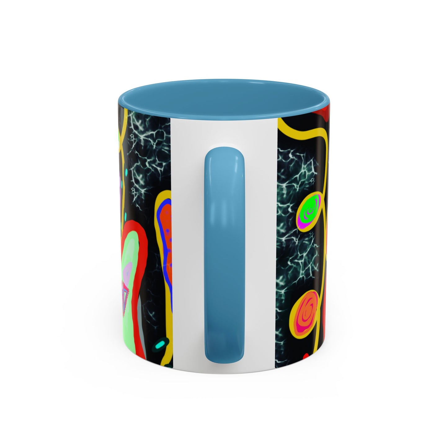 CRAZY2.0  Accent Mug — Colorful Neon Skull Abstract Coffee Cup