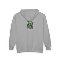 Full-Zip Hoodie with Colorful RYDER Art — Bold Graphic Zip-Up Sweatshirt