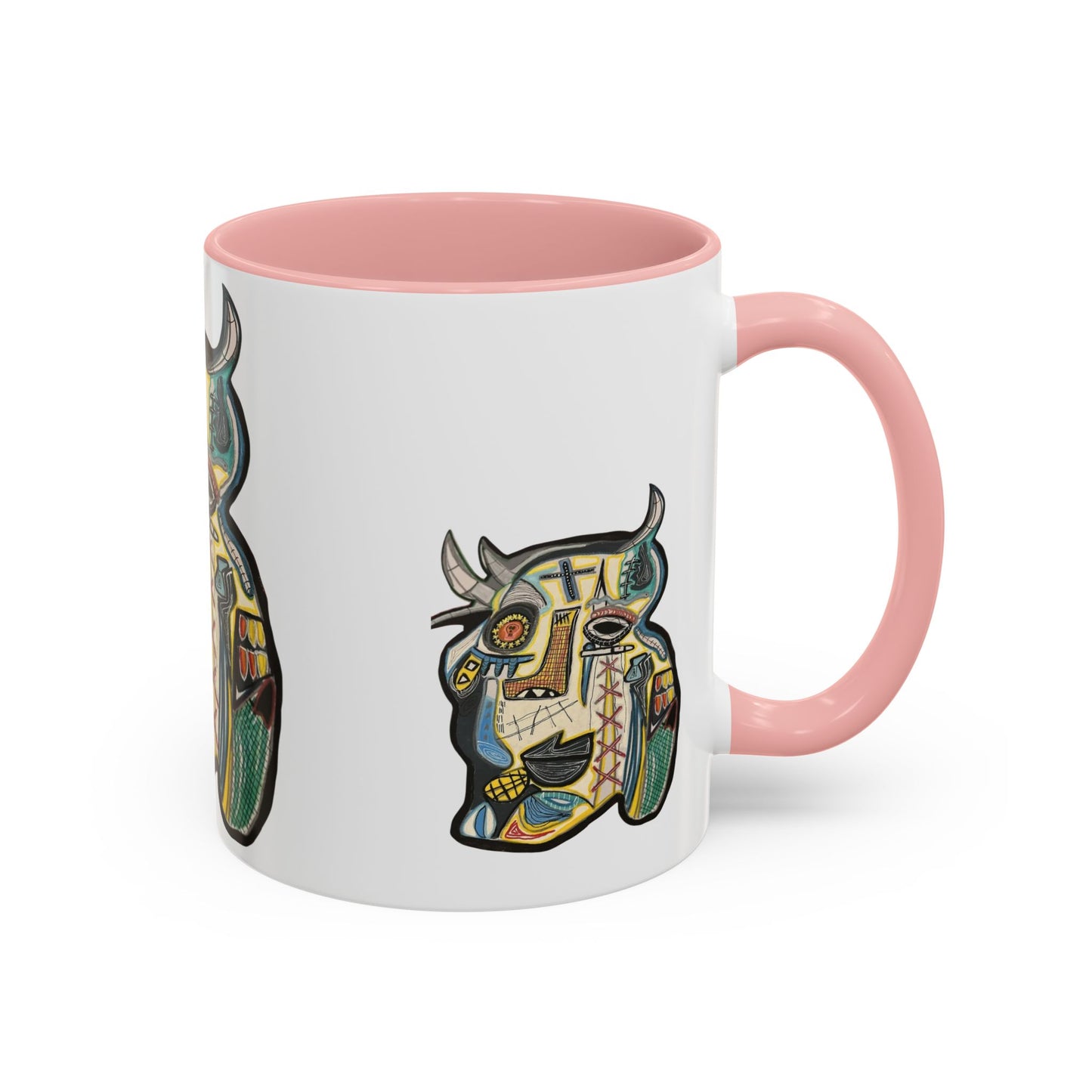 Abstract MOVINCHI Art Coffee Mug — Colorful Cubist Ceramic Accent Mug